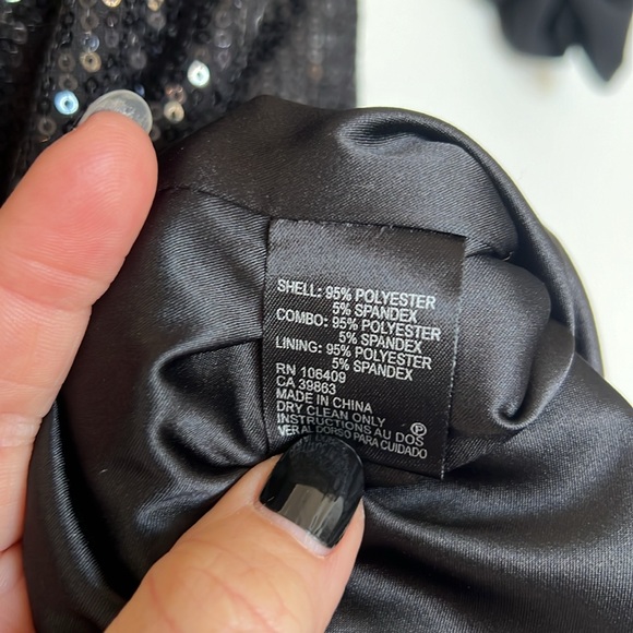 TAHARI ASL SEQUINED DRESS CINCHED SLEEVES ~ SIZE 14 - Picture 10 of 10